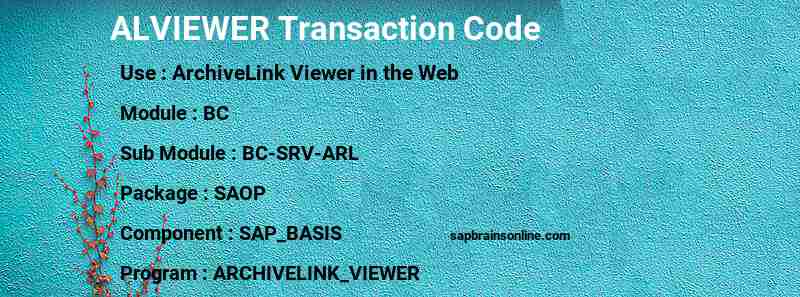SAP ALVIEWER transaction code