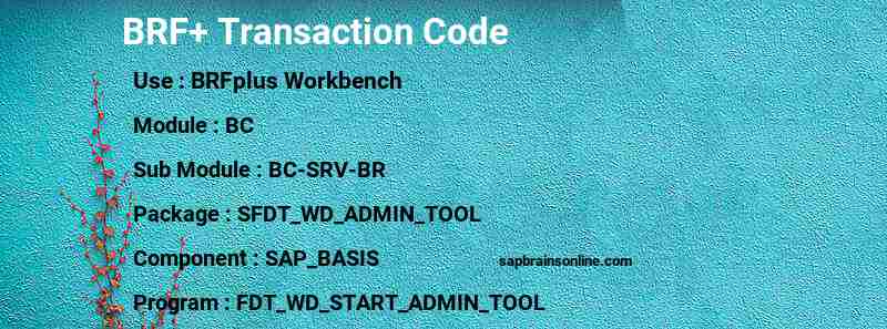 SAP BRF+ transaction code