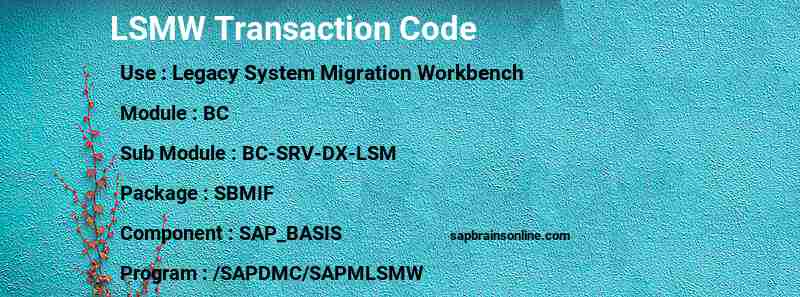 SAP LSMW transaction code
