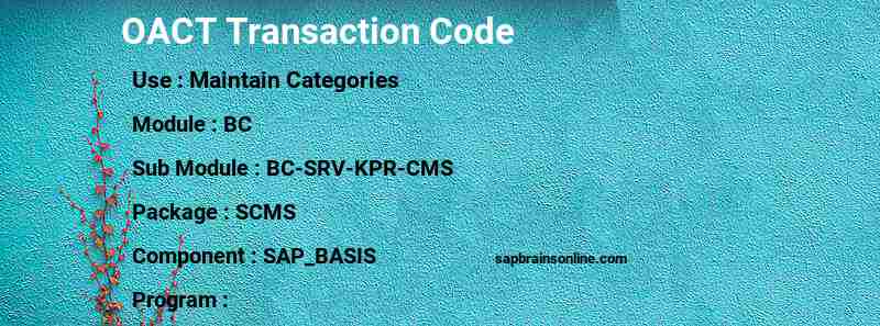 SAP OACT transaction code