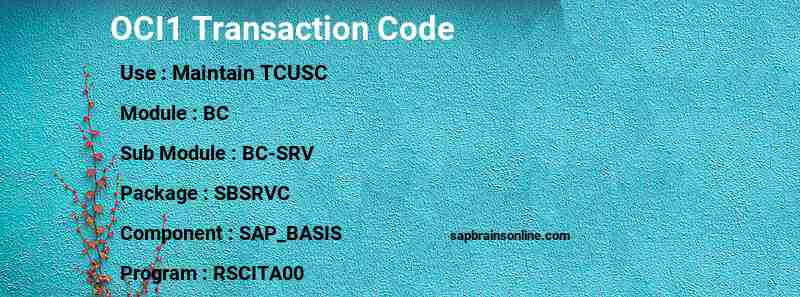 SAP OCI1 transaction code