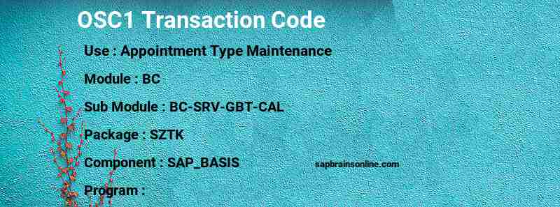 SAP OSC1 transaction code
