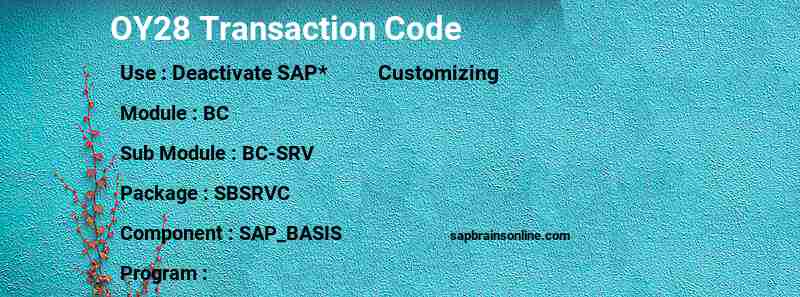 SAP OY28 transaction code