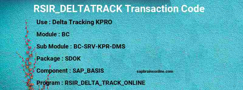 SAP RSIR_DELTATRACK transaction code