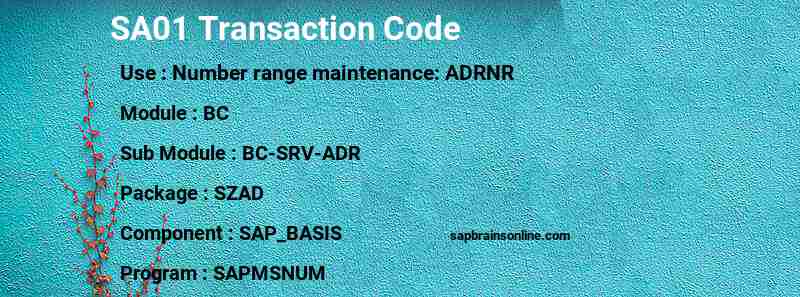 SAP SA01 transaction code