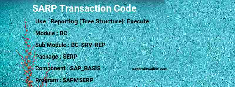 SAP SARP transaction code