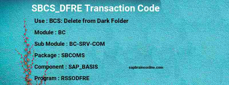 SAP SBCS_DFRE transaction code