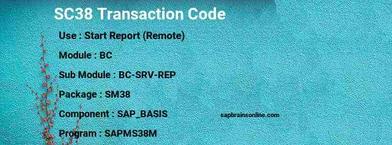 SAP SC38 transaction code