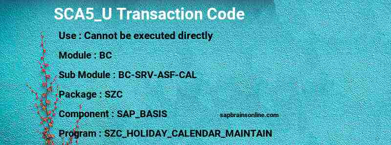 SAP SCA5_U transaction code