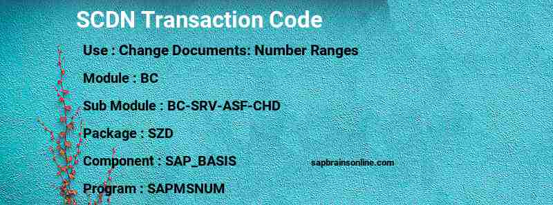 SAP SCDN transaction code
