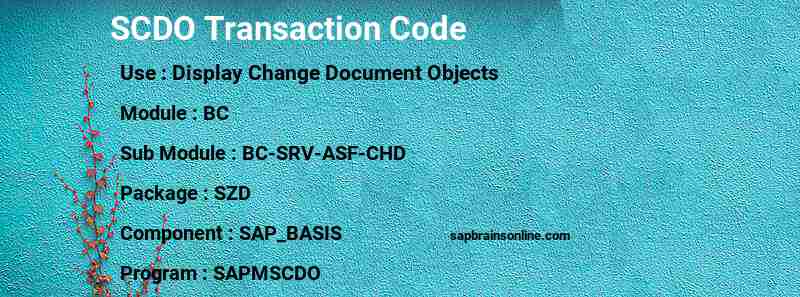 SAP SCDO transaction code