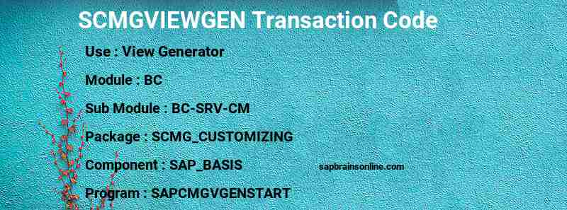 SAP SCMGVIEWGEN transaction code