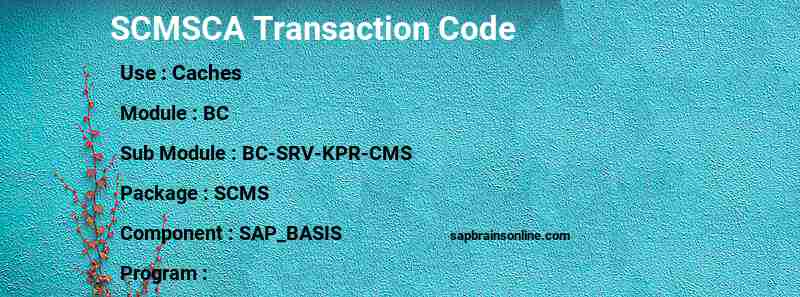 SAP SCMSCA transaction code