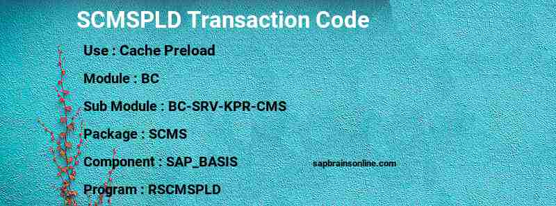 SAP SCMSPLD transaction code