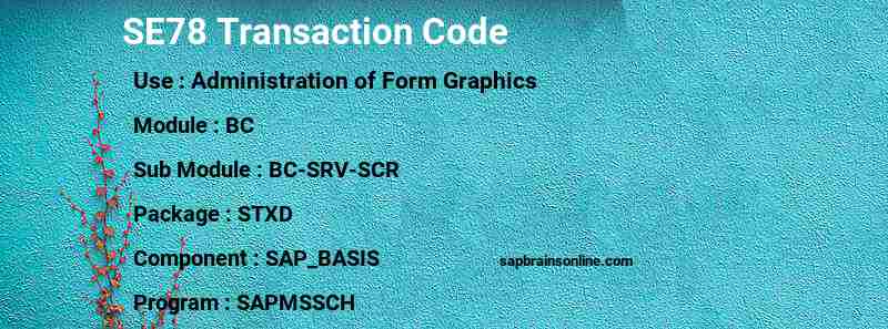 SAP SE78 transaction code