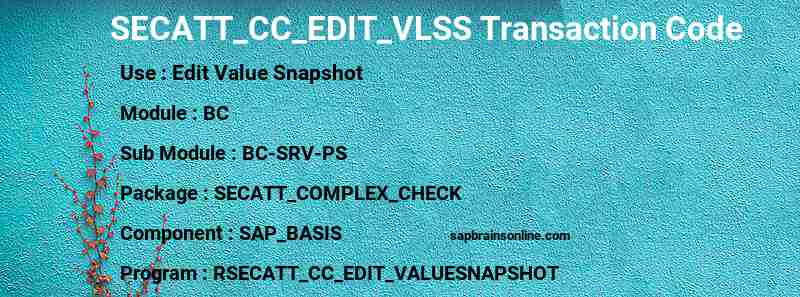 SAP SECATT_CC_EDIT_VLSS transaction code