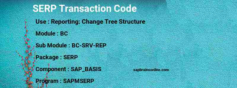 SAP SERP transaction code