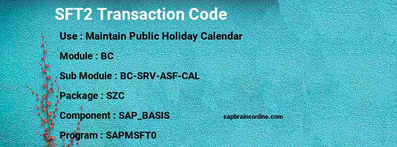 SAP SFT2 transaction code