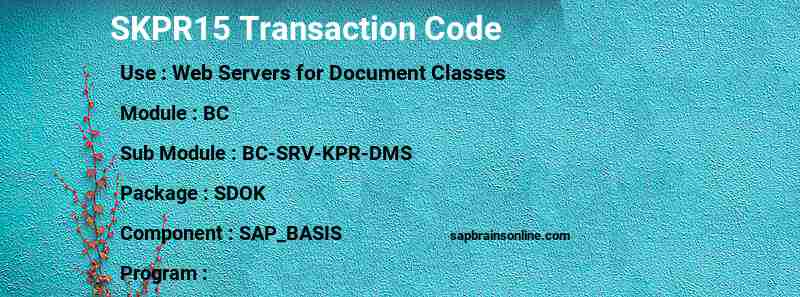SAP SKPR15 transaction code