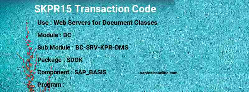SAP SKPR15 transaction code