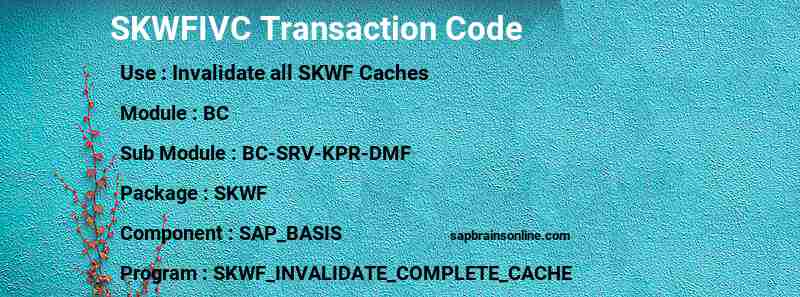 SAP SKWFIVC transaction code