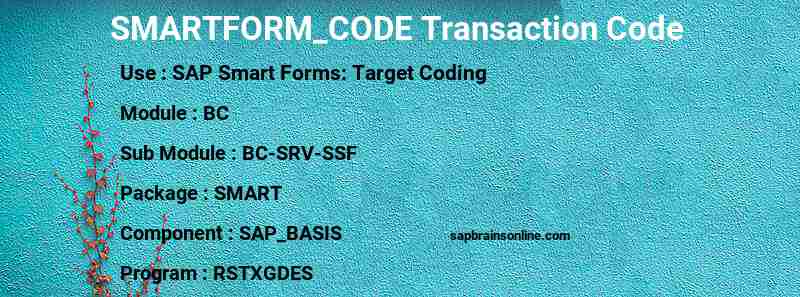 SAP SMARTFORM_CODE transaction code