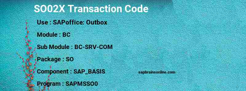 SAP SO02X transaction code
