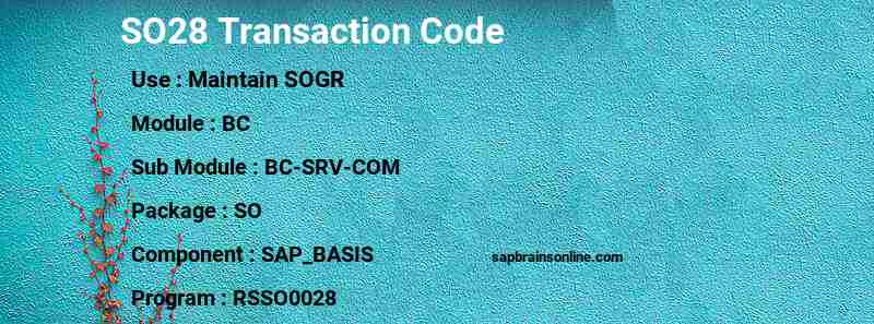 SAP SO28 transaction code