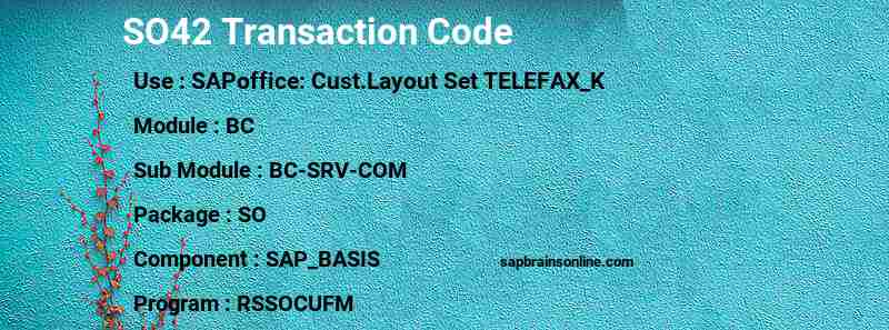 SAP SO42 transaction code