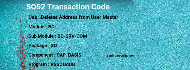 SAP SO52 transaction code