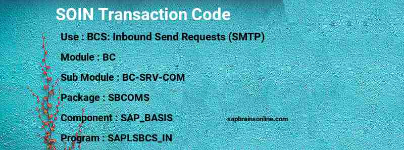 SAP SOIN transaction code