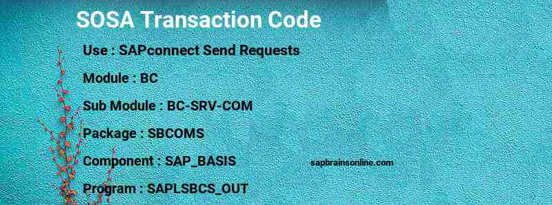 SAP SOSA transaction code