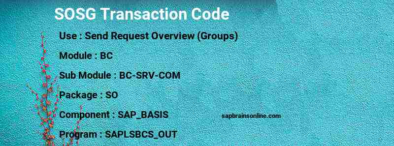 SAP SOSG transaction code