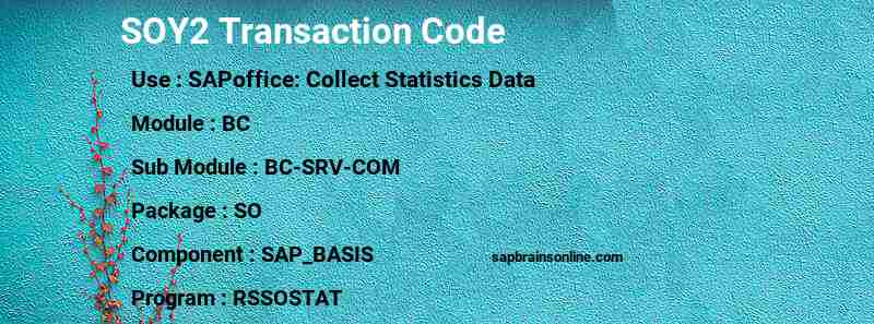 SAP SOY2 transaction code