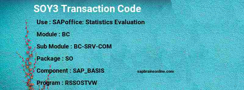 SAP SOY3 transaction code