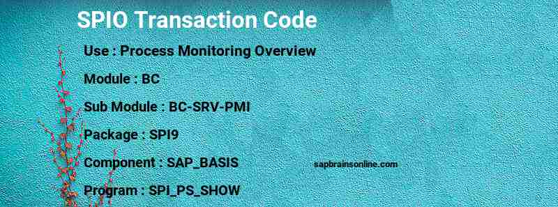 SAP SPIO transaction code