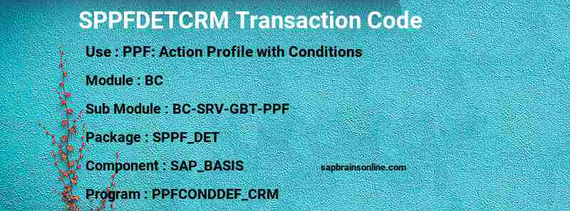 SAP SPPFDETCRM transaction code