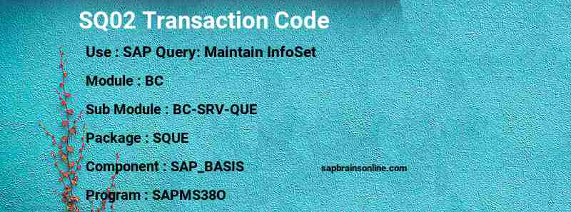 SAP SQ02 transaction code