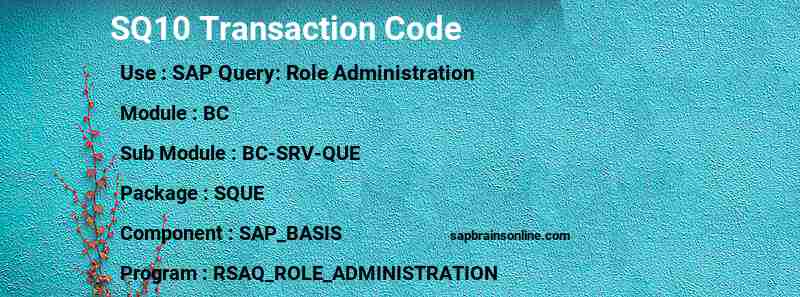 SAP SQ10 transaction code