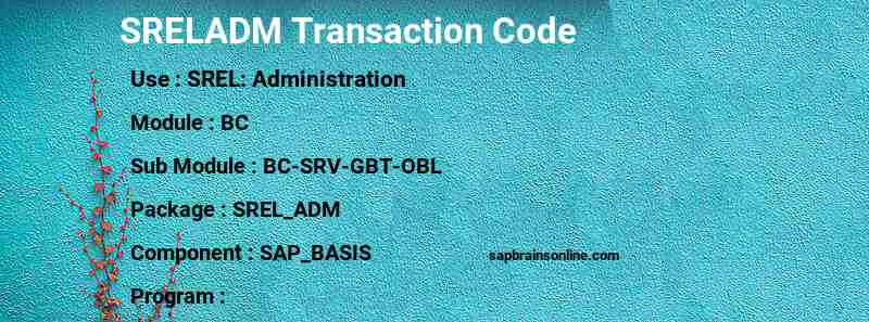 SAP SRELADM transaction code