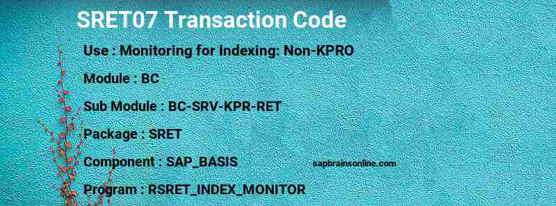 SAP SRET07 transaction code
