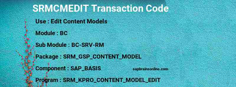 SAP SRMCMEDIT transaction code