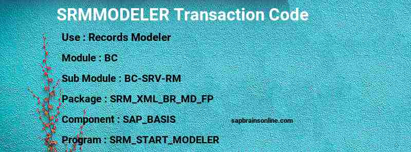 SAP SRMMODELER transaction code