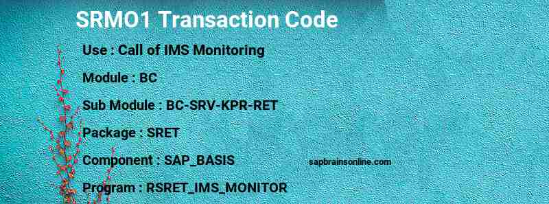 SAP SRMO1 transaction code