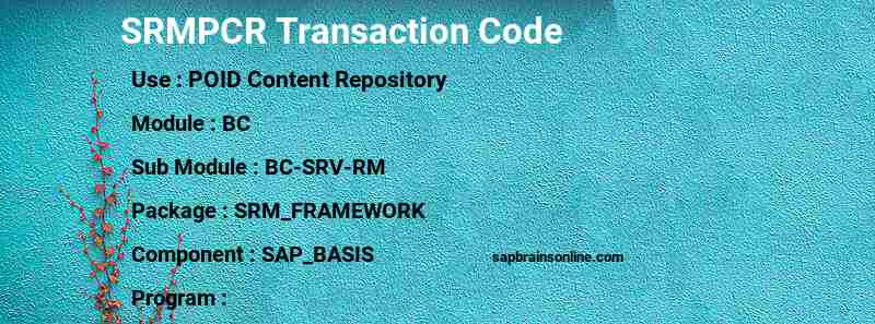 SAP SRMPCR transaction code