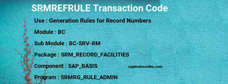 SAP SRMREFRULE transaction code