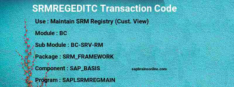 SAP SRMREGEDITC transaction code