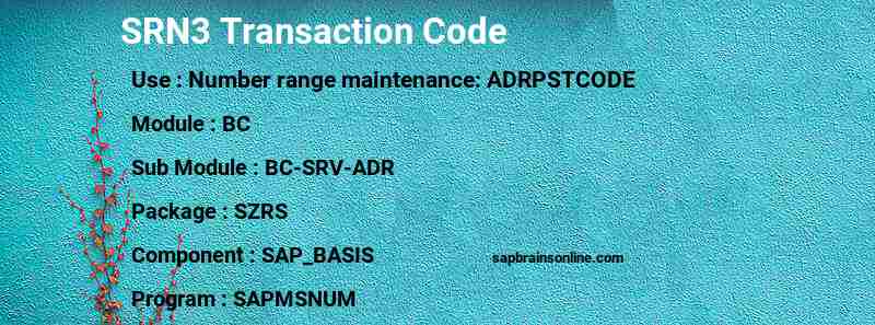 SAP SRN3 transaction code
