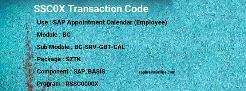 SAP SSC0X transaction code