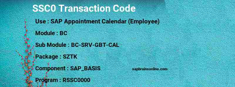 SAP SSC0 transaction code